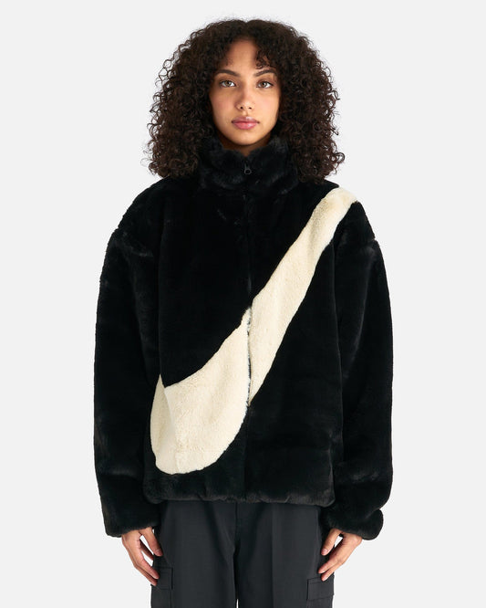 Nike Women Jackets Sportswear Swoosh Faux Fur Jacket