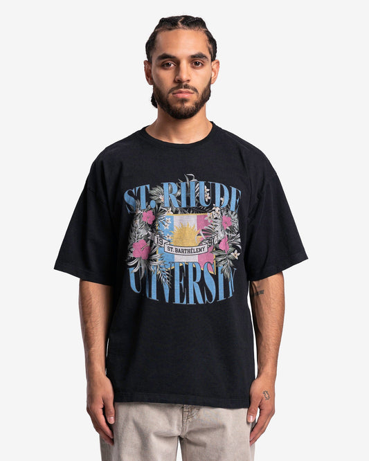 Rhude Men's T-Shirts St. Rhude University T-Shirt in Vintage Black