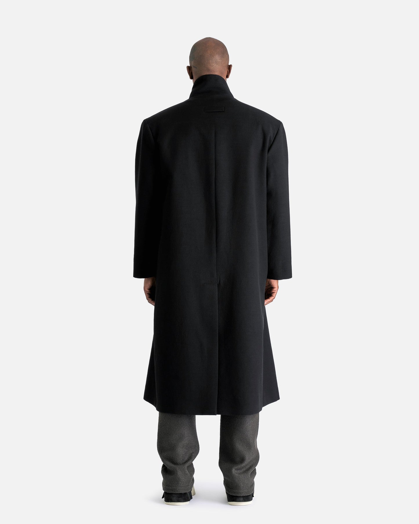 Fear of God Men's Coat Stand Collar Relaxed Overcoat in Black