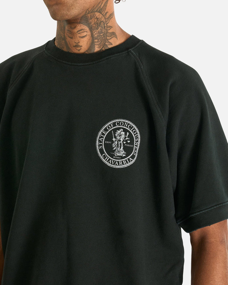 Willy Chavarria Men's Shirts State of Consciousness Papi Crewneck in Black