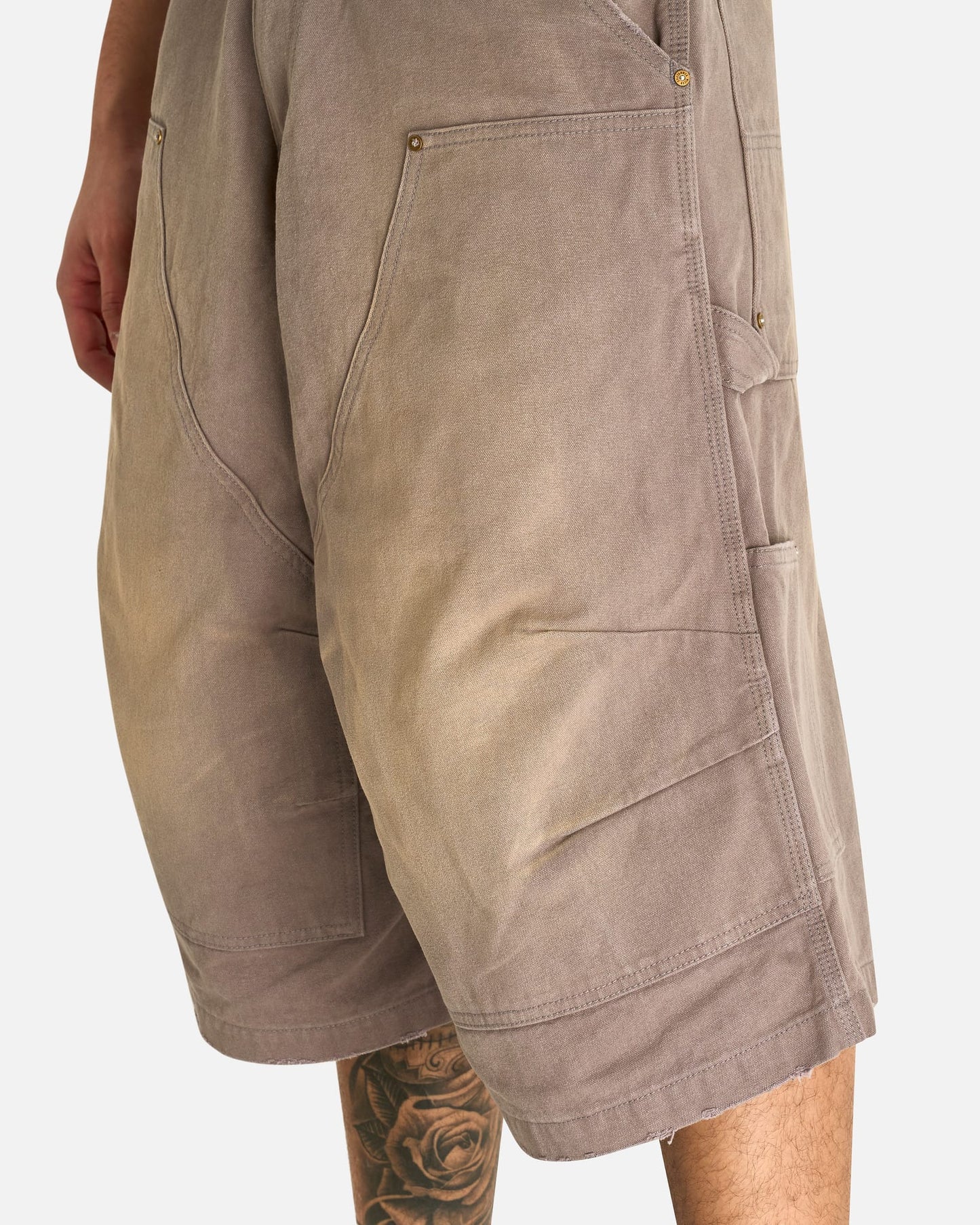 Willy Chavarria Men's Shorts Stockton Double Knee Short in Concrete