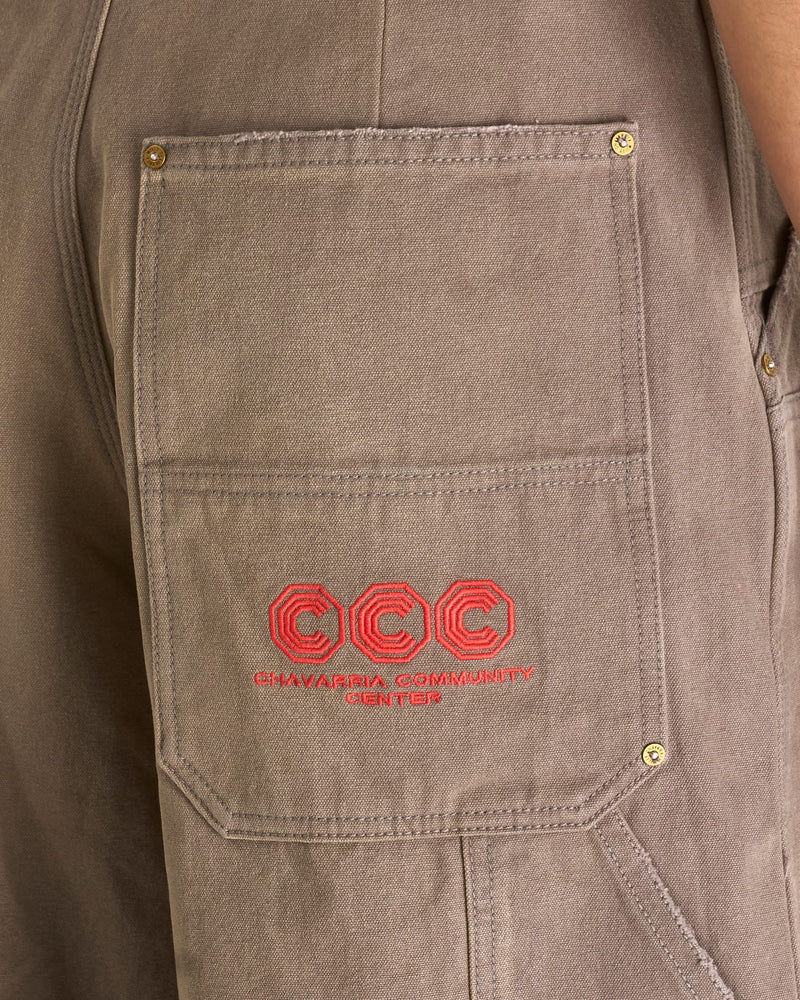 Willy Chavarria Men's Shorts Stockton Double Knee Short in Concrete