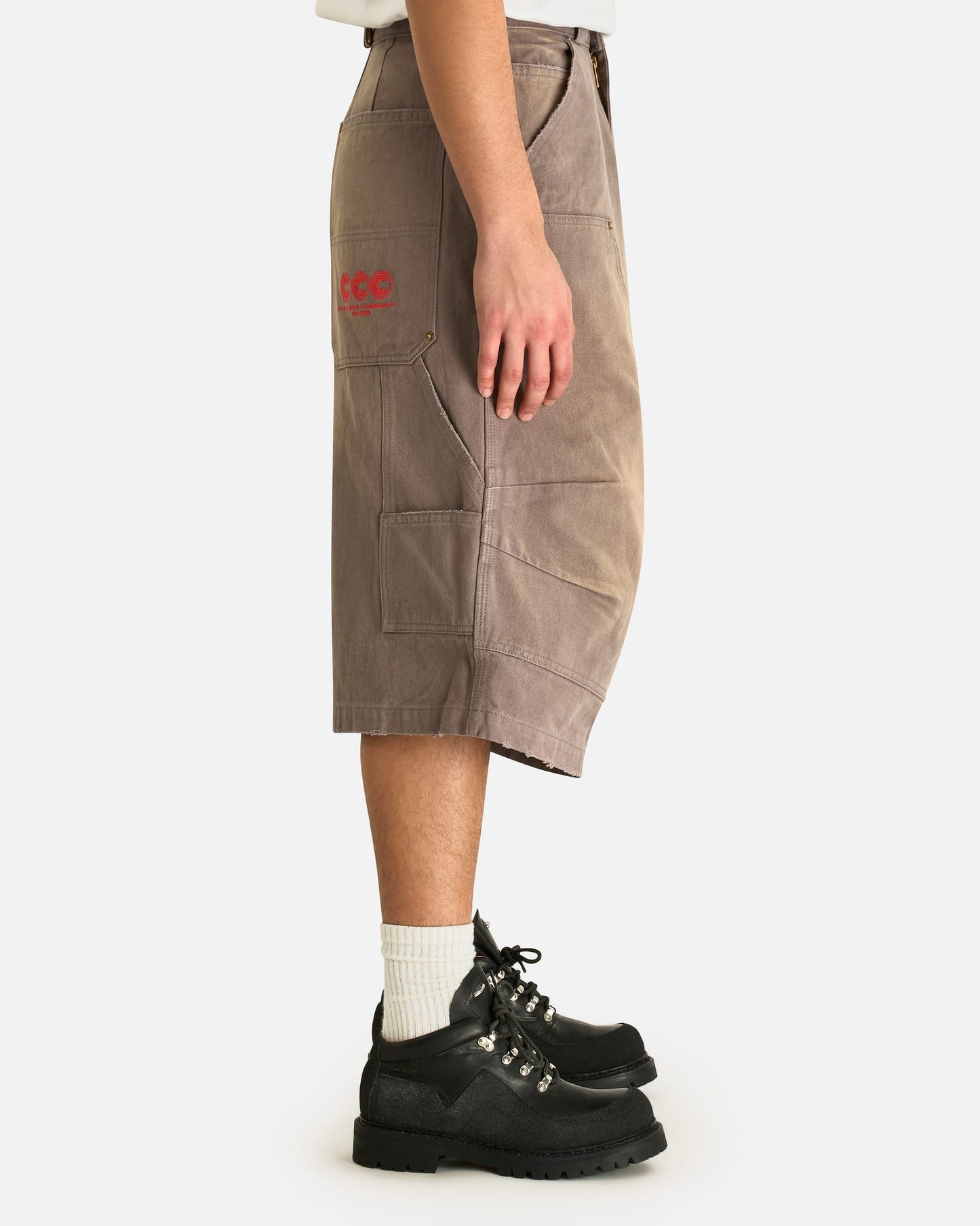 Willy Chavarria Men's Shorts Stockton Double Knee Short in Concrete