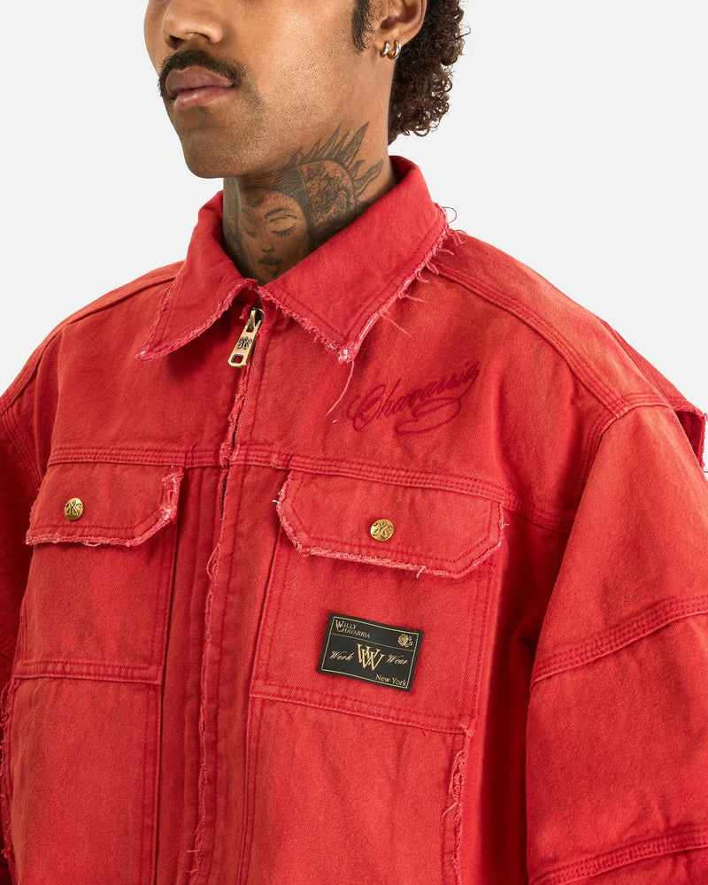 Willy Chavarria Men's Jackets Stockton Work Jacket in Red