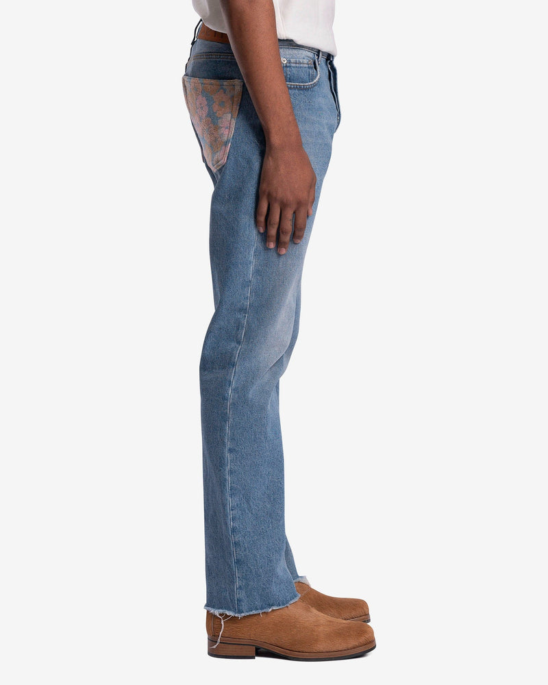 Straight Cut Jeans in Flower Denim