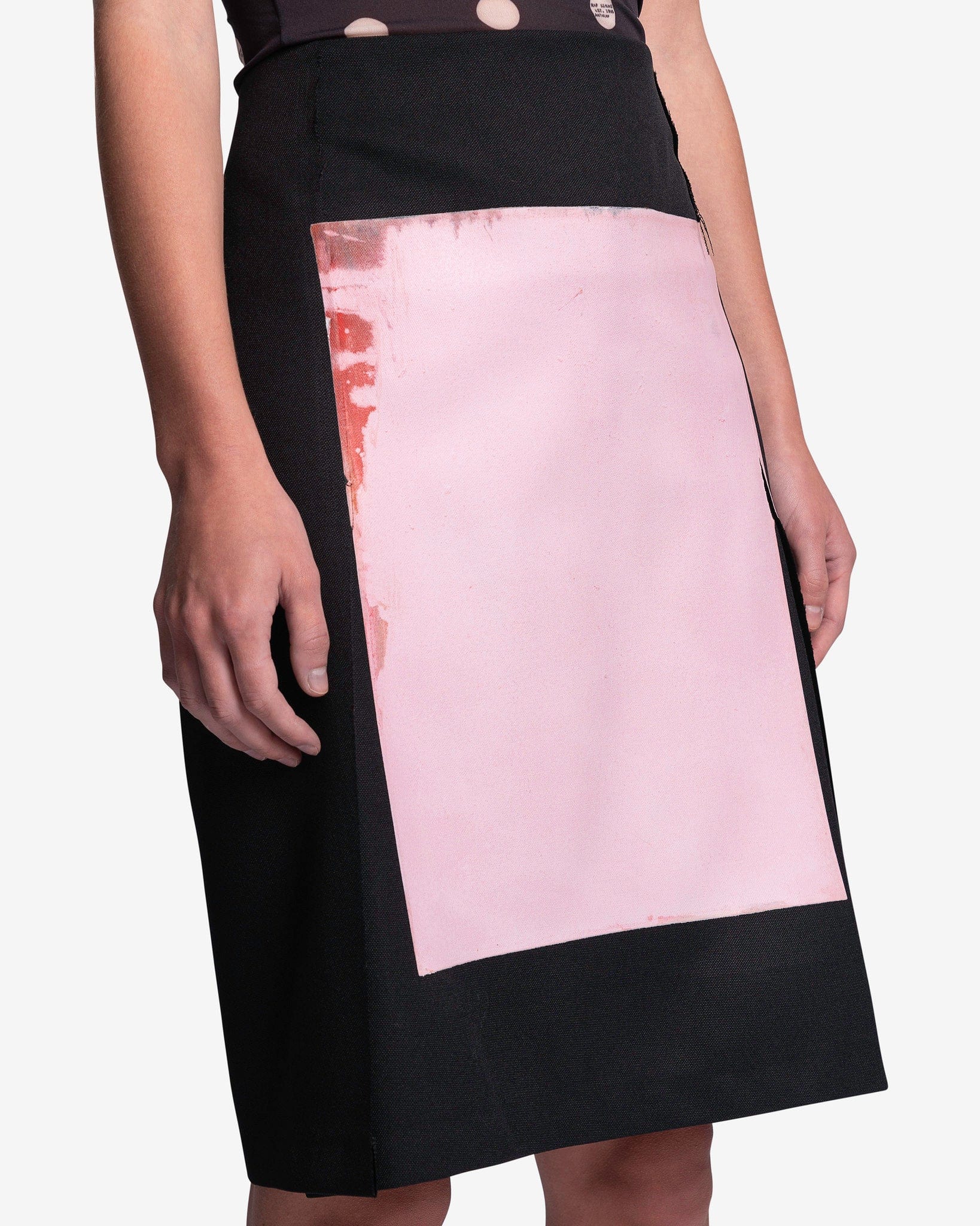 Raf Simons Women Skirts Straight Panel Skirt with Print in Black
