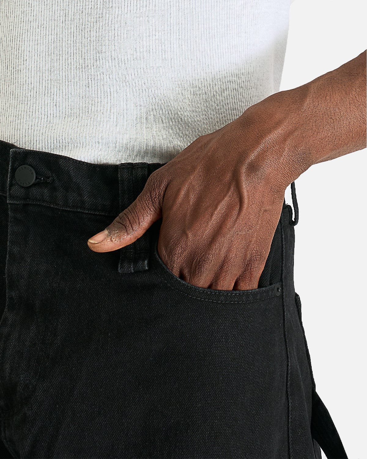 Simone Rocha Men's Jeans Straight Workwear Denim Jeans in Jet Black