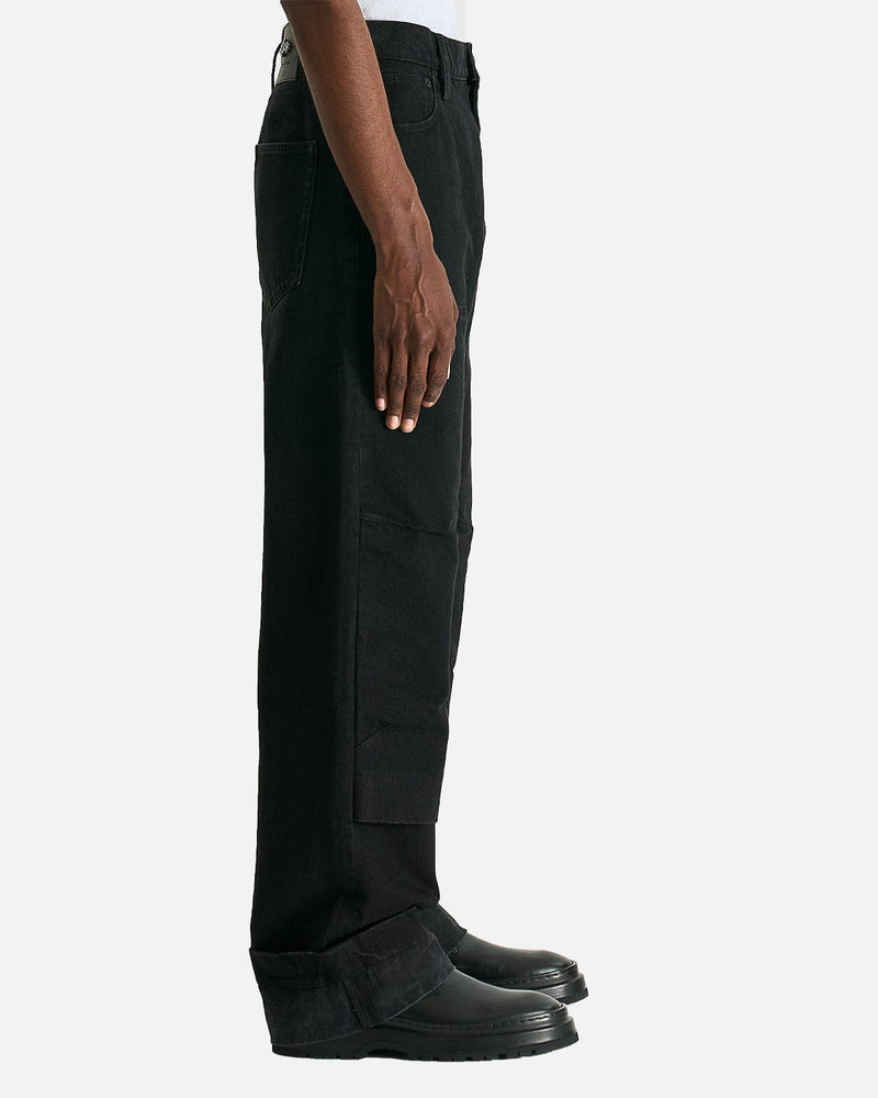 Simone Rocha Men's Jeans Straight Workwear Denim Jeans in Jet Black