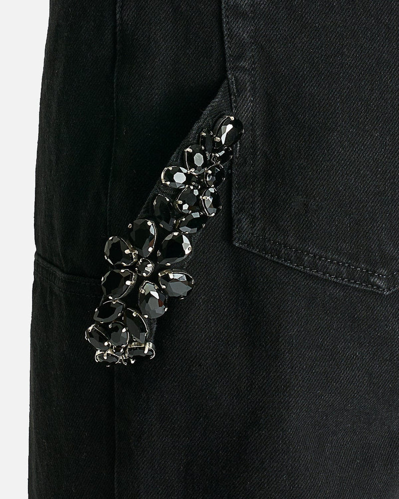 Simone Rocha Men's Jeans Straight Workwear Denim Jeans in Jet Black