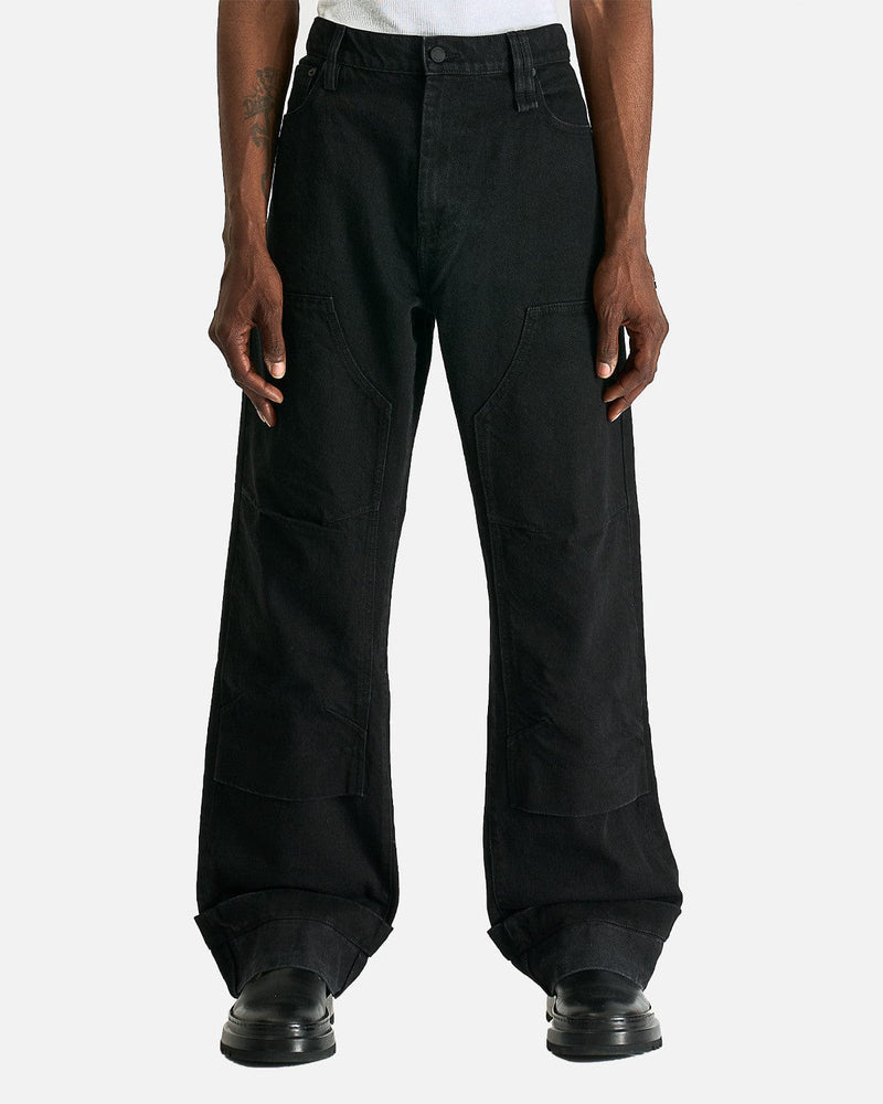 Simone Rocha Men's Jeans Straight Workwear Denim Jeans in Jet Black