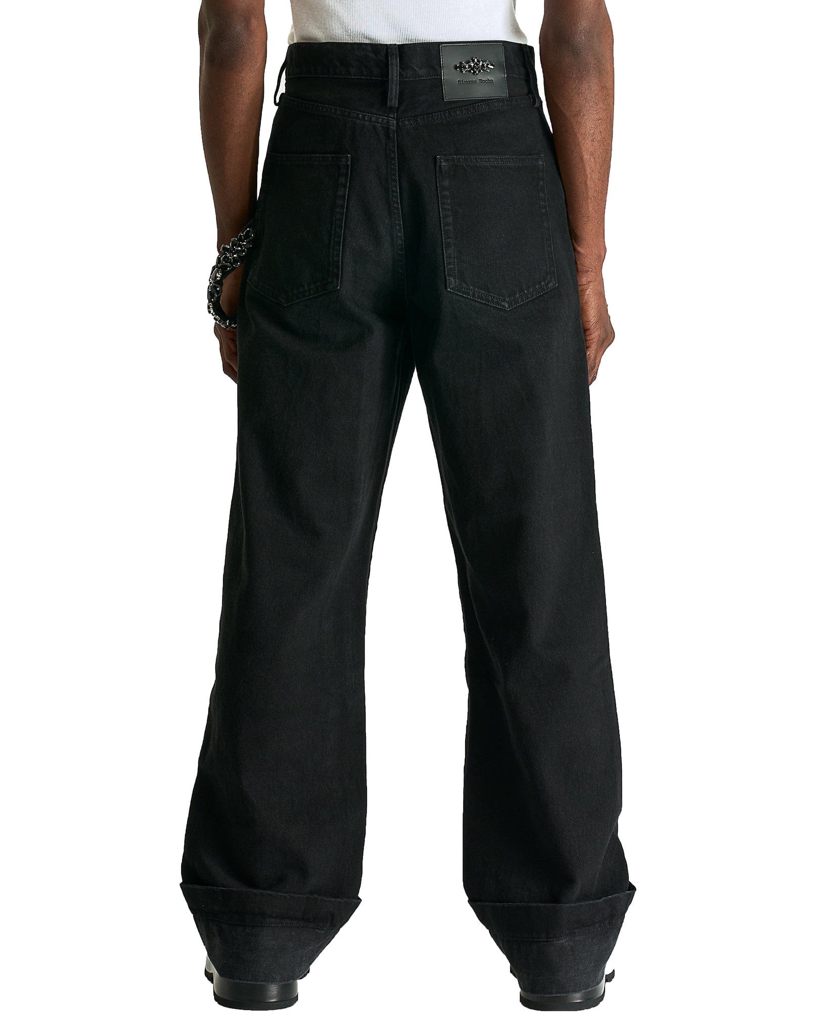 Simone Rocha Men's Jeans Straight Workwear Denim Jeans in Jet Black