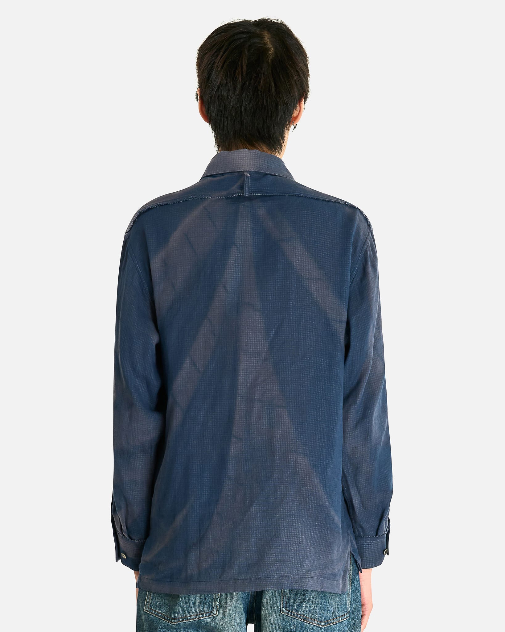 JiyongKim Men's Shirts Strap Detailed Shirt in Navy