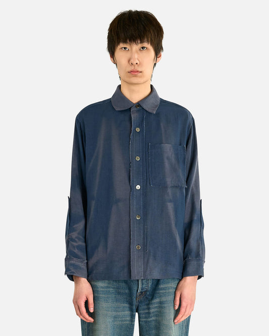 JiyongKim Men's Shirts Strap Detailed Shirt in Navy