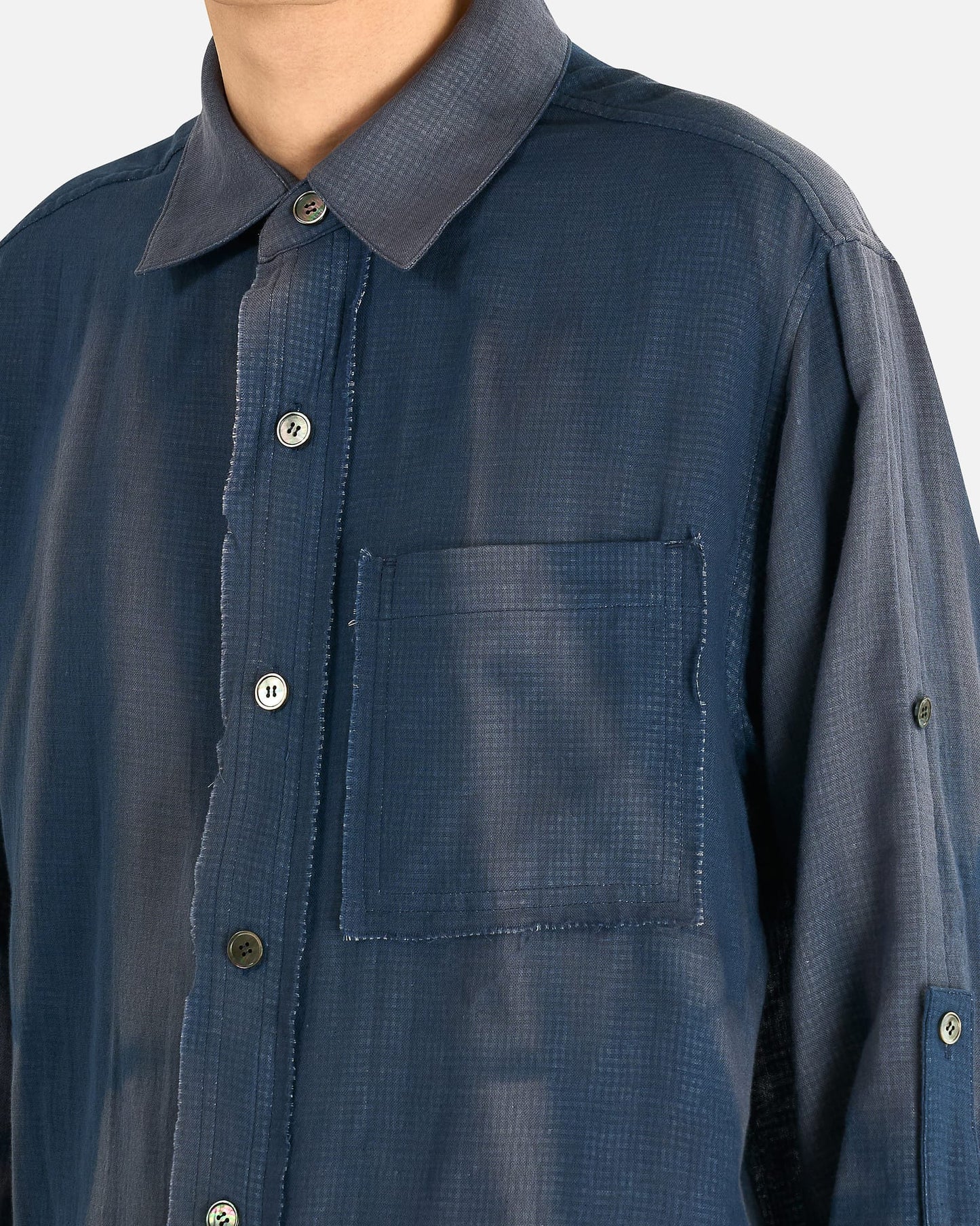 JiyongKim Men's Shirts Strap Detailed Shirt in Navy