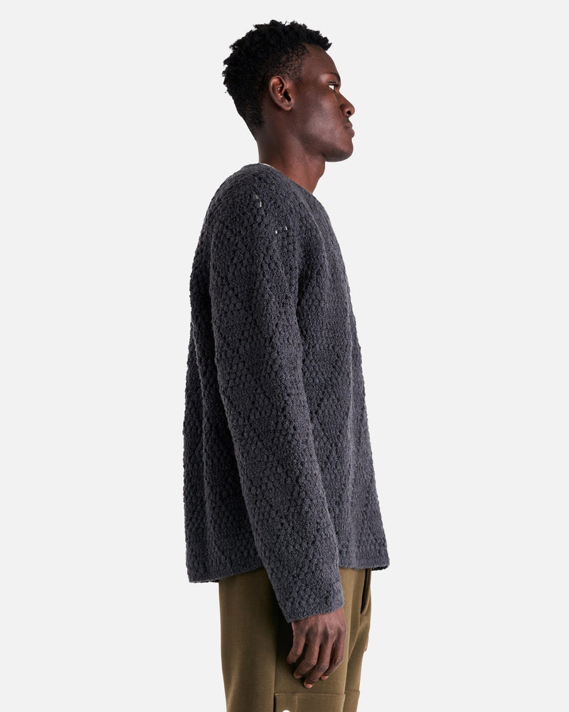 NAMACHEKO Men's Sweater Strickland Crewneck in Magnesium Grey