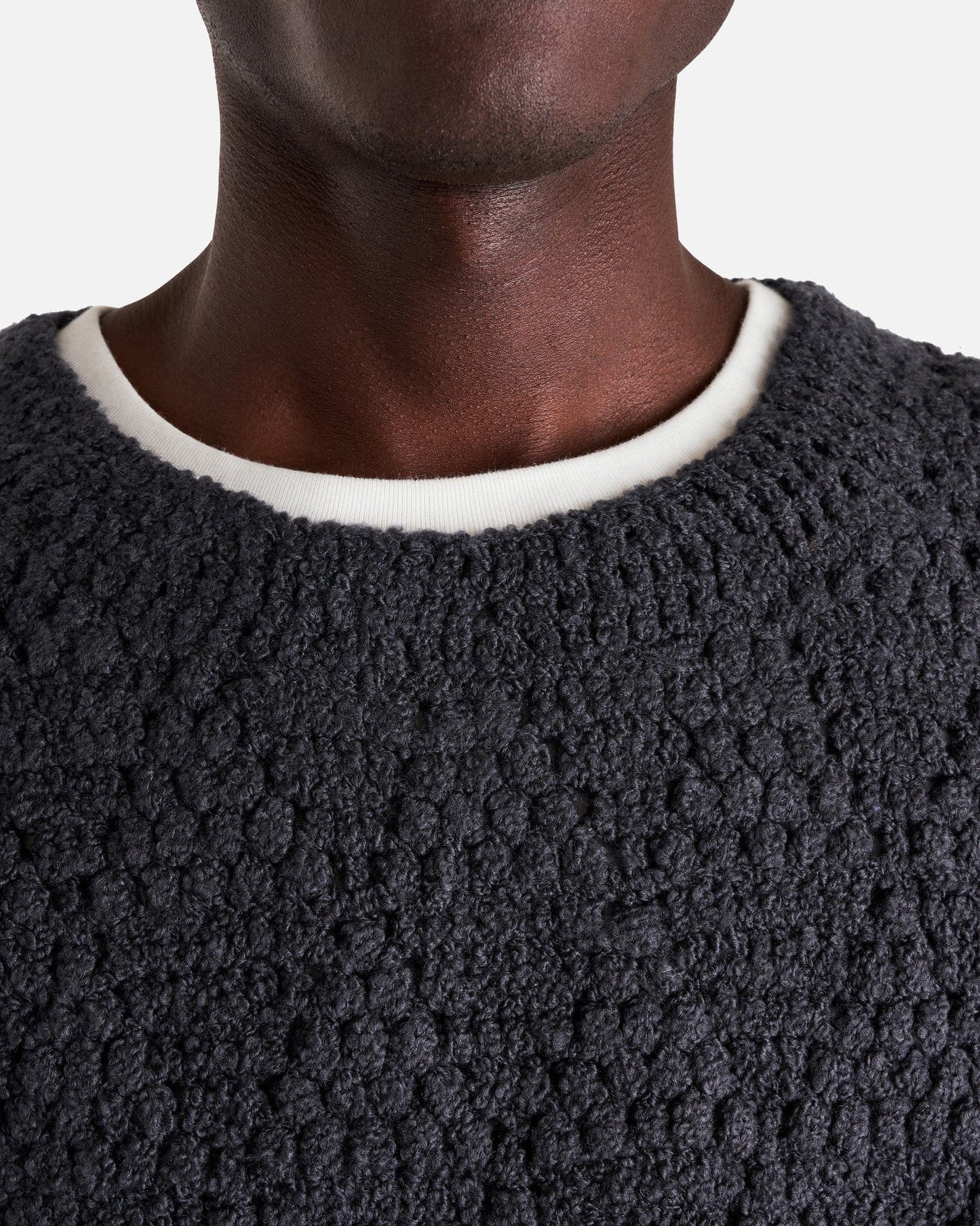 NAMACHEKO Men's Sweater Strickland Crewneck in Magnesium Grey