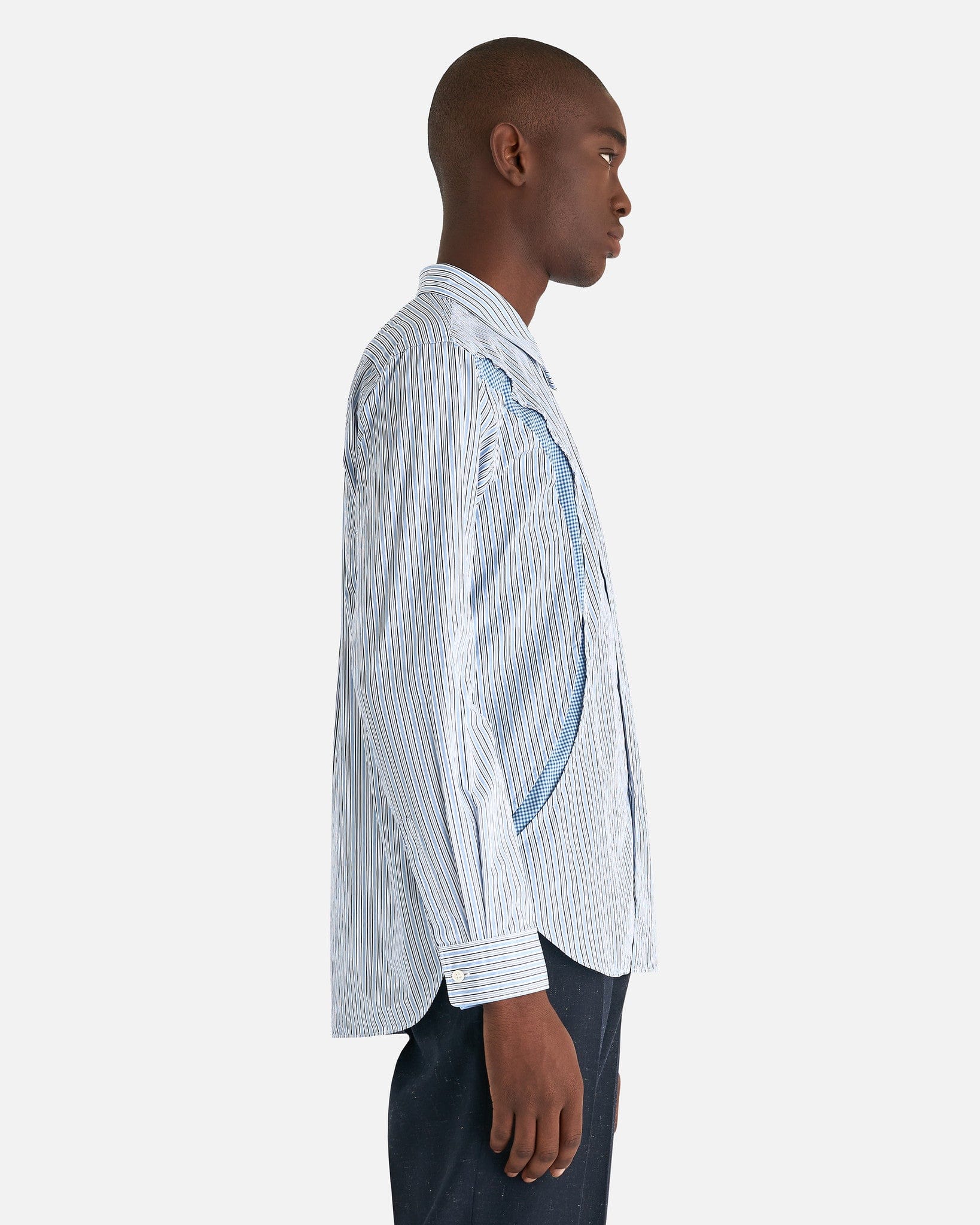 Comme des Garcons Homme Deux Men's Shirts Stripe Printed Shirt in Blue