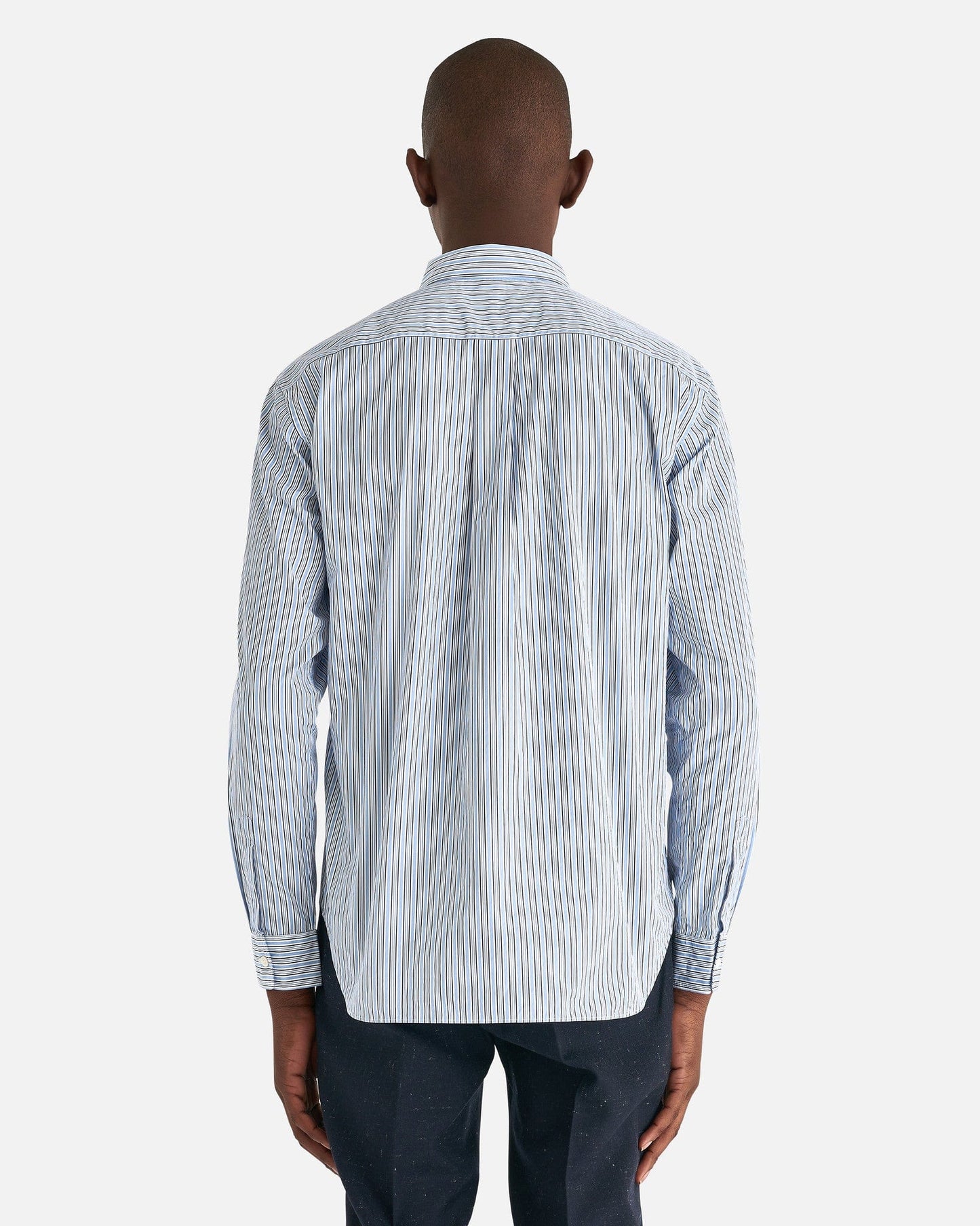 Comme des Garcons Homme Deux Men's Shirts Stripe Printed Shirt in Blue