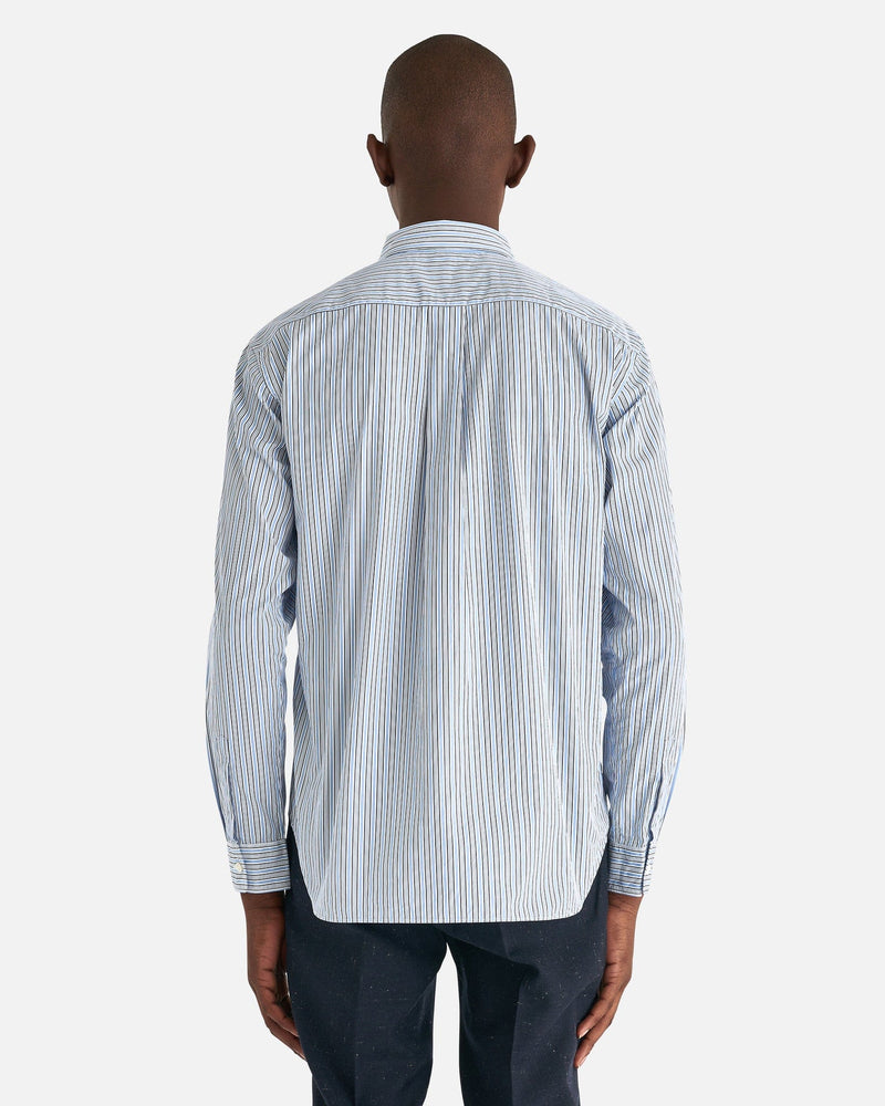 Comme des Garcons Homme Deux Men's Shirts Stripe Printed Shirt in Blue