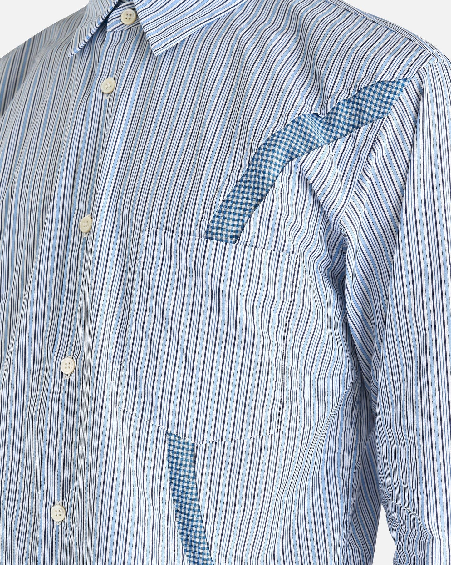 Comme des Garcons Homme Deux Men's Shirts Stripe Printed Shirt in Blue