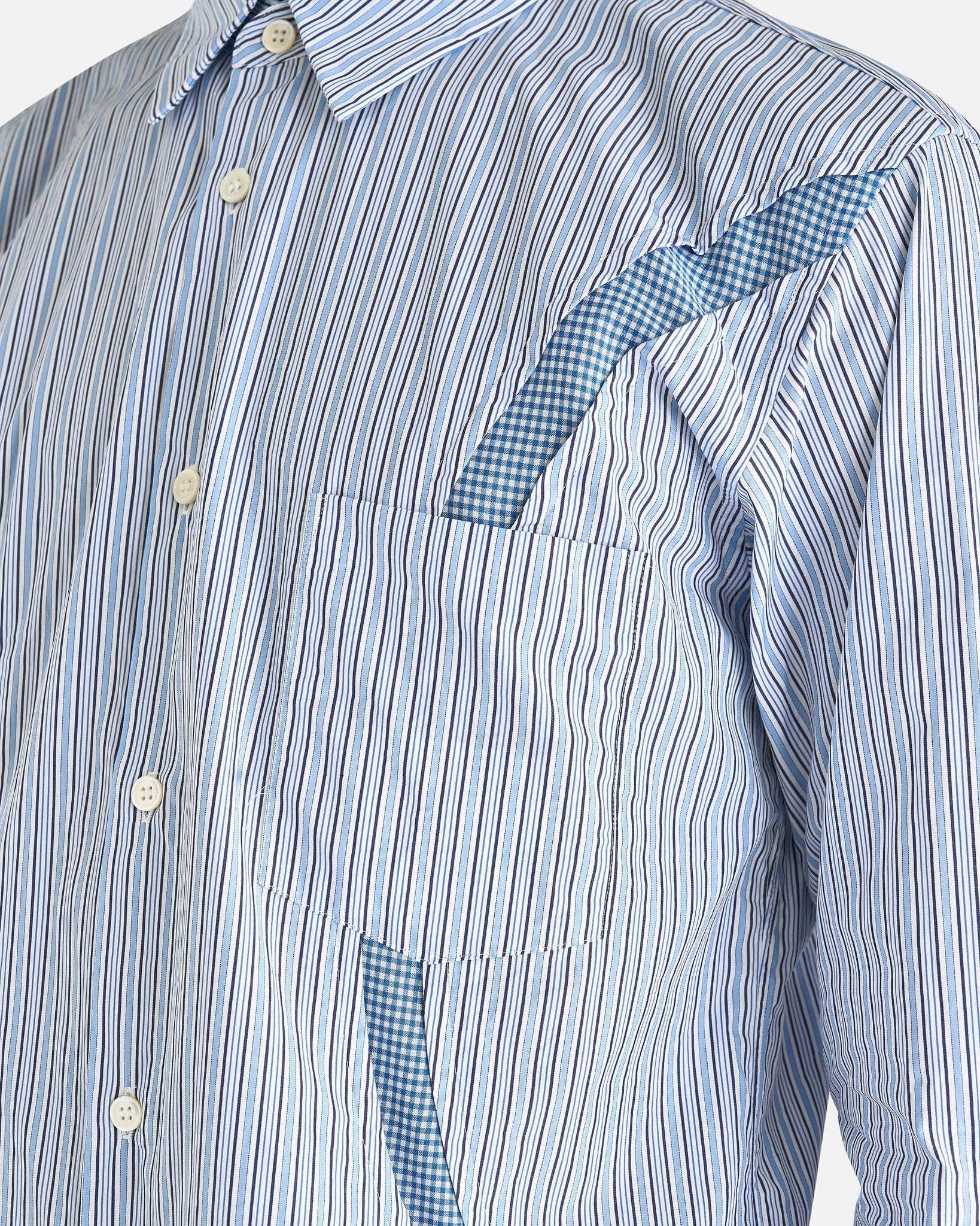 Comme des Garcons Homme Deux Men's Shirts Stripe Printed Shirt in Blue