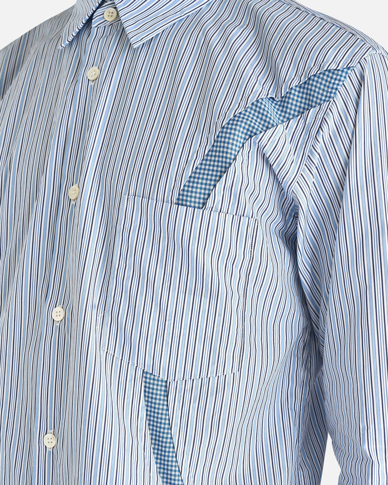 Comme des Garcons Homme Deux Men's Shirts Stripe Printed Shirt in Blue