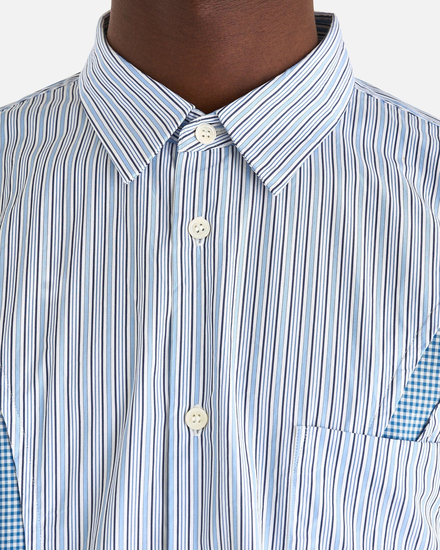 Comme des Garcons Homme Deux Men's Shirts Stripe Printed Shirt in Blue