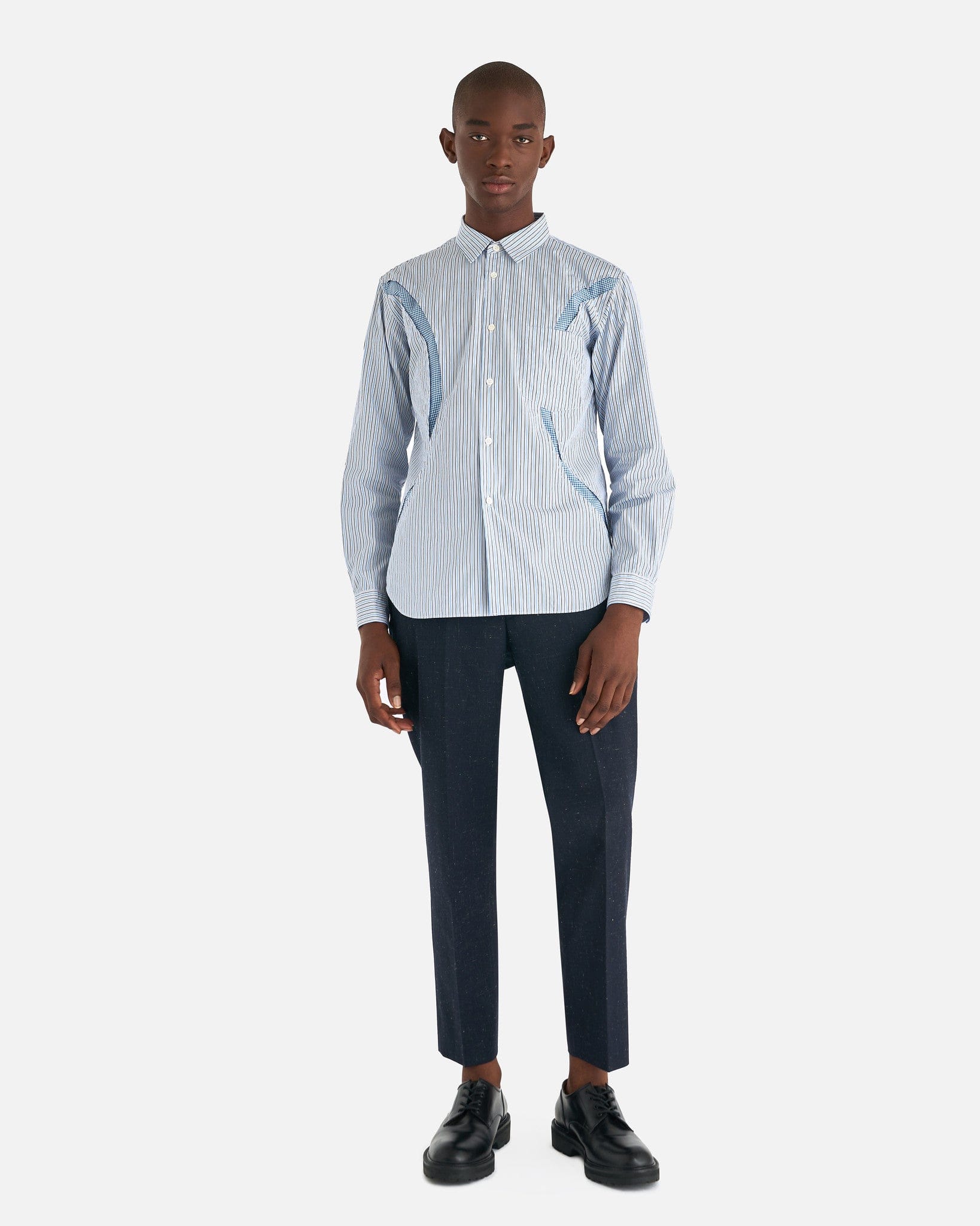 Comme des Garcons Homme Deux Men's Shirts Stripe Printed Shirt in Blue