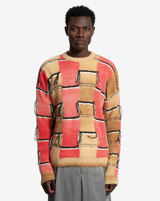 Marni Men's Sweater Striped Degrade Mohair Sweater in Caramel