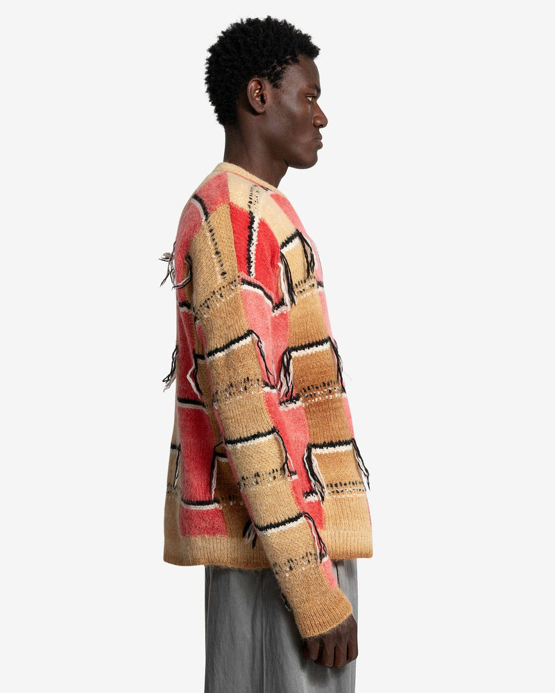 Marni Men's Sweater Striped Degrade Mohair Sweater in Caramel