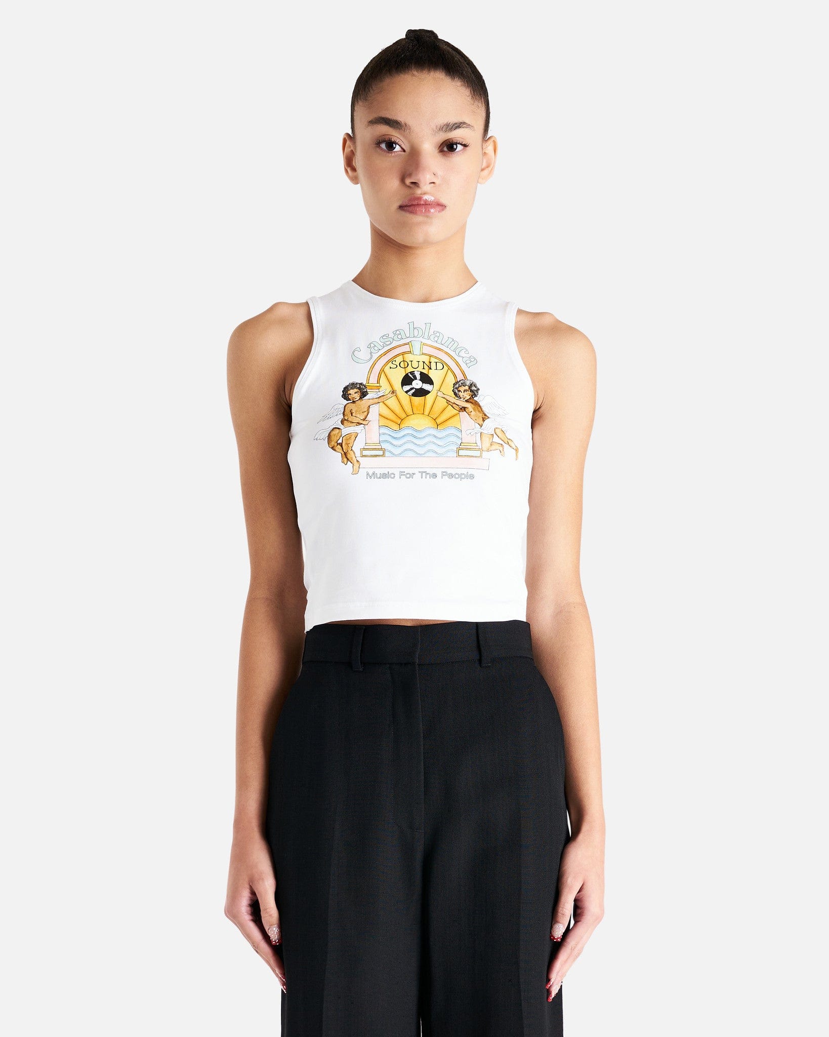 Casablanca Women Tops Studio De Musique Baby Vest in White