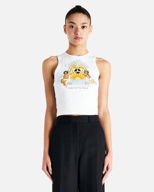 Casablanca Women Tops Studio De Musique Baby Vest in White