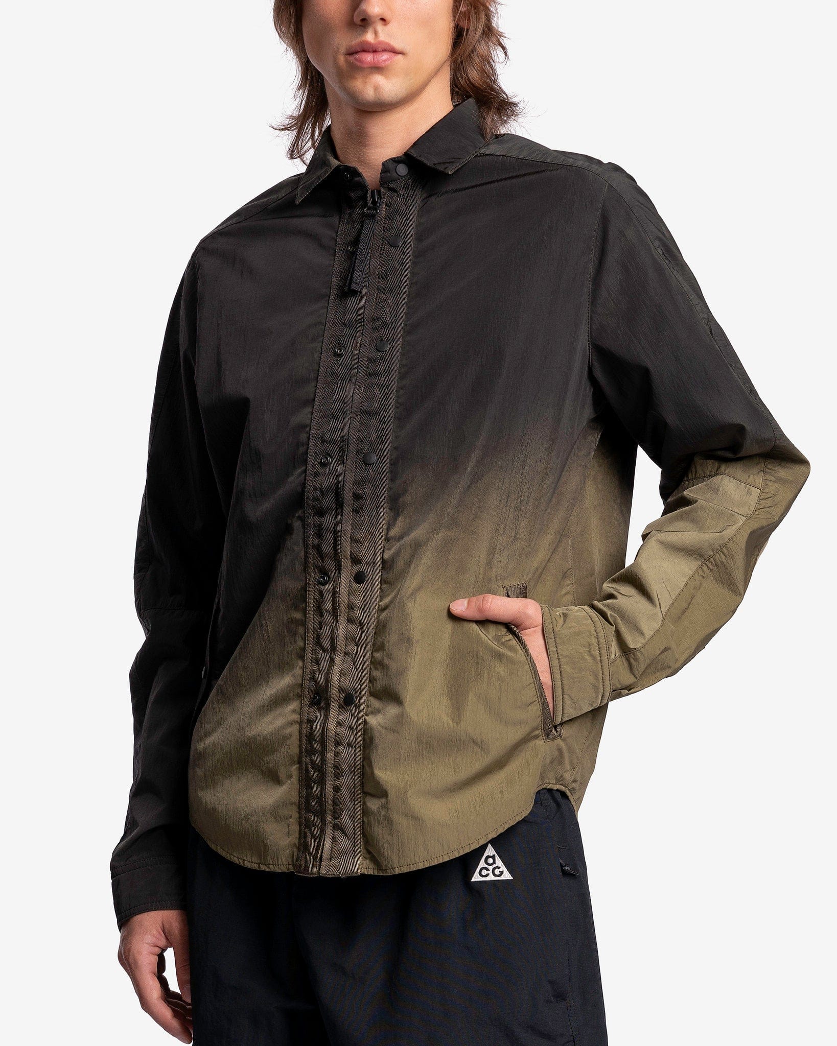 Nemen Men's Shirts Styx Zipped Shirt in Ink Black Sand