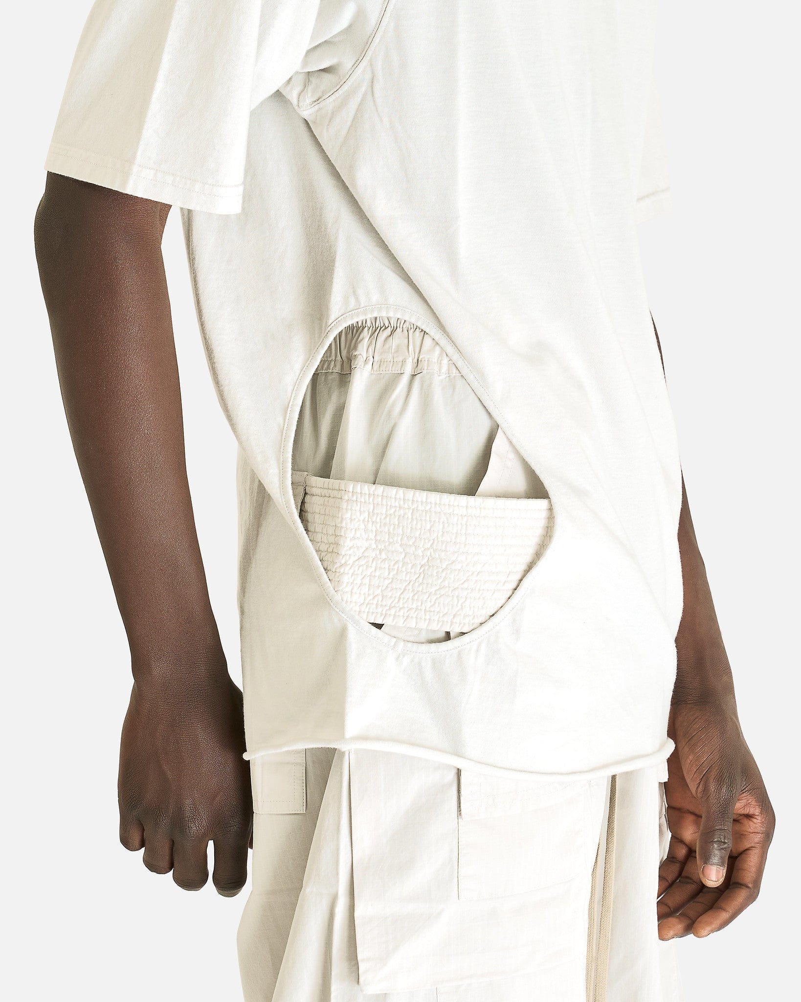 Rick Owens DRKSHDW Men's T-shirts Subhuman Jumbo SS T in Milk Wash