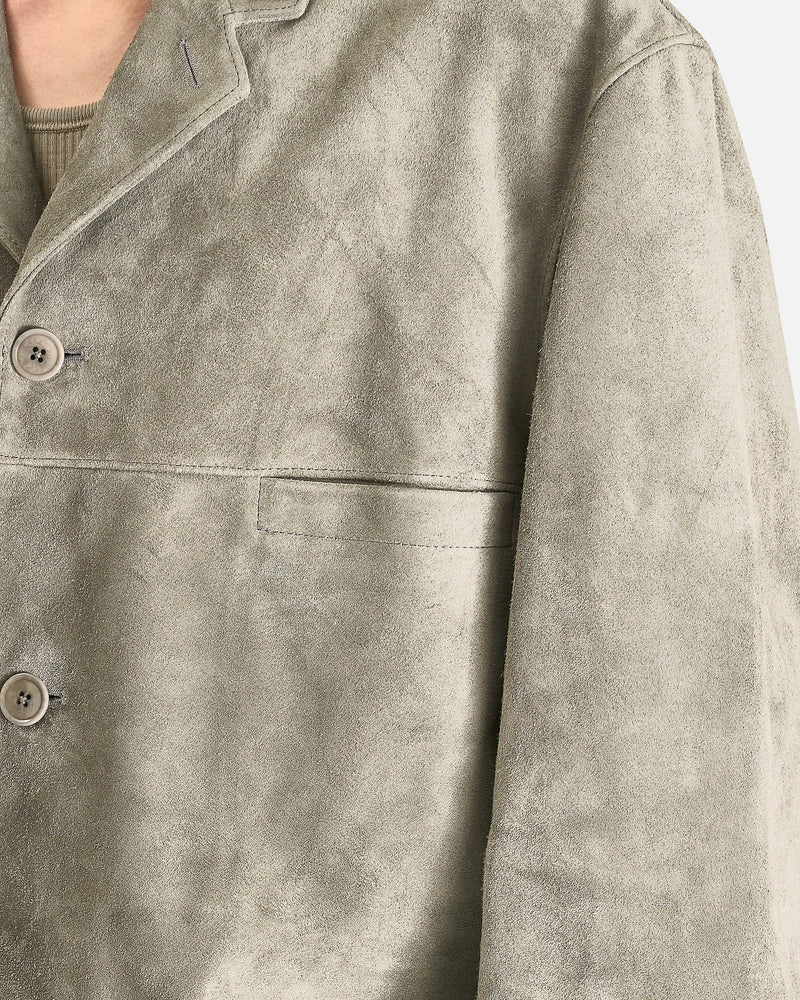 LEMAIRE Men's Jackets Suede SB Jacket in Pebble Grey