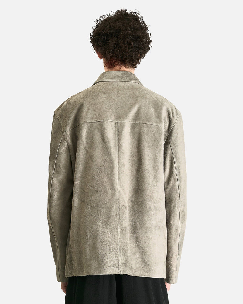 LEMAIRE Men's Jackets Suede SB Jacket in Pebble Grey