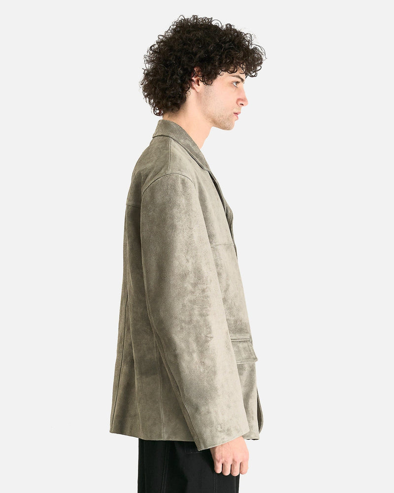 LEMAIRE Men's Jackets Suede SB Jacket in Pebble Grey