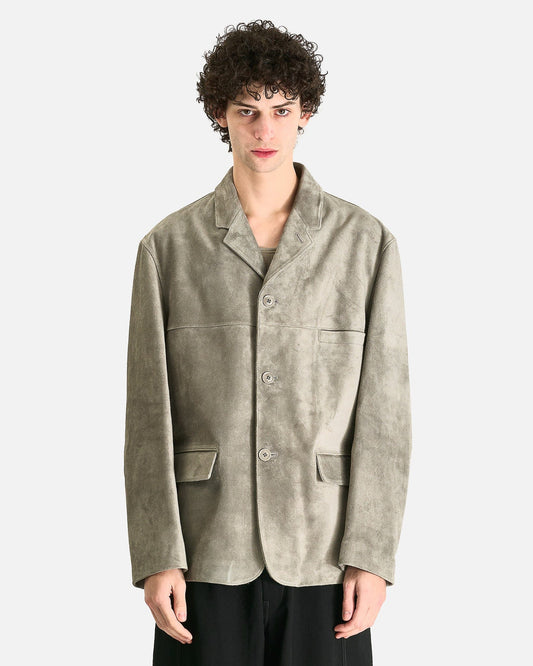 LEMAIRE Men's Jackets Suede SB Jacket in Pebble Grey