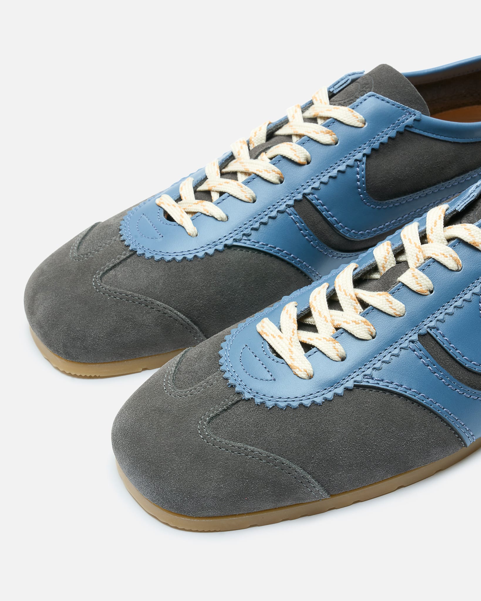 Dries Van Noten Men's Shoes Suede Sneakers in Steel