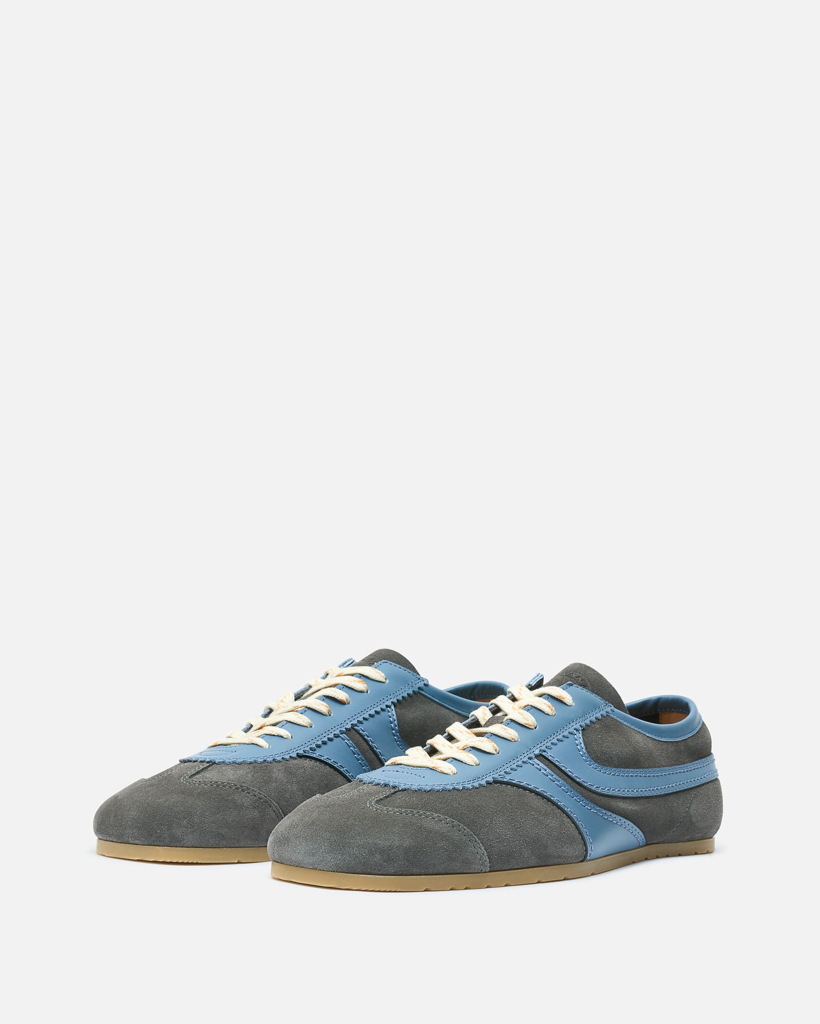 Dries Van Noten Men's Shoes Suede Sneakers in Steel