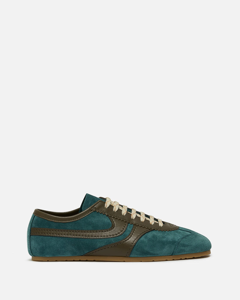 Dries Van Noten Men's Shoes Suede Sneakers in Turquoise