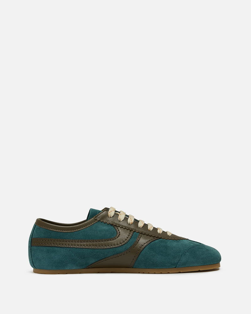 Dries Van Noten Men's Shoes Suede Sneakers in Turquoise
