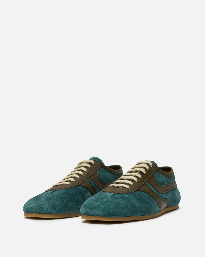 Dries Van Noten Men's Shoes Suede Sneakers in Turquoise