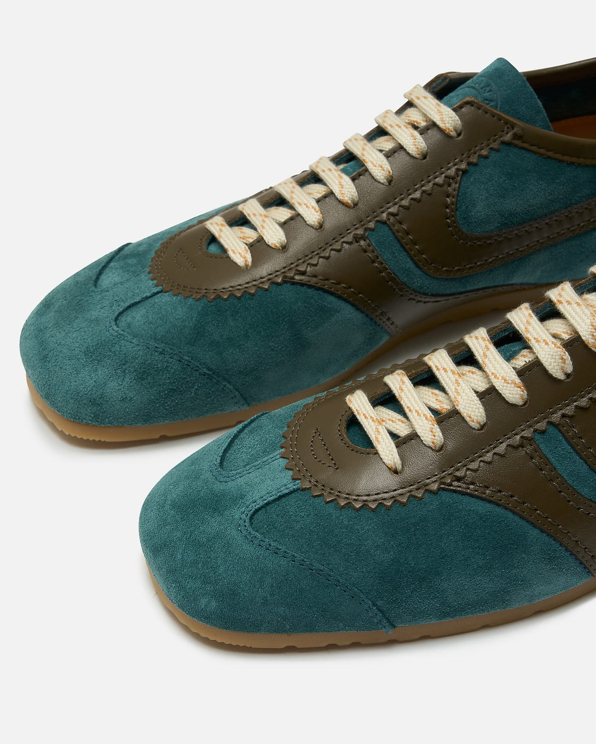 Dries Van Noten Men's Shoes Suede Sneakers in Turquoise