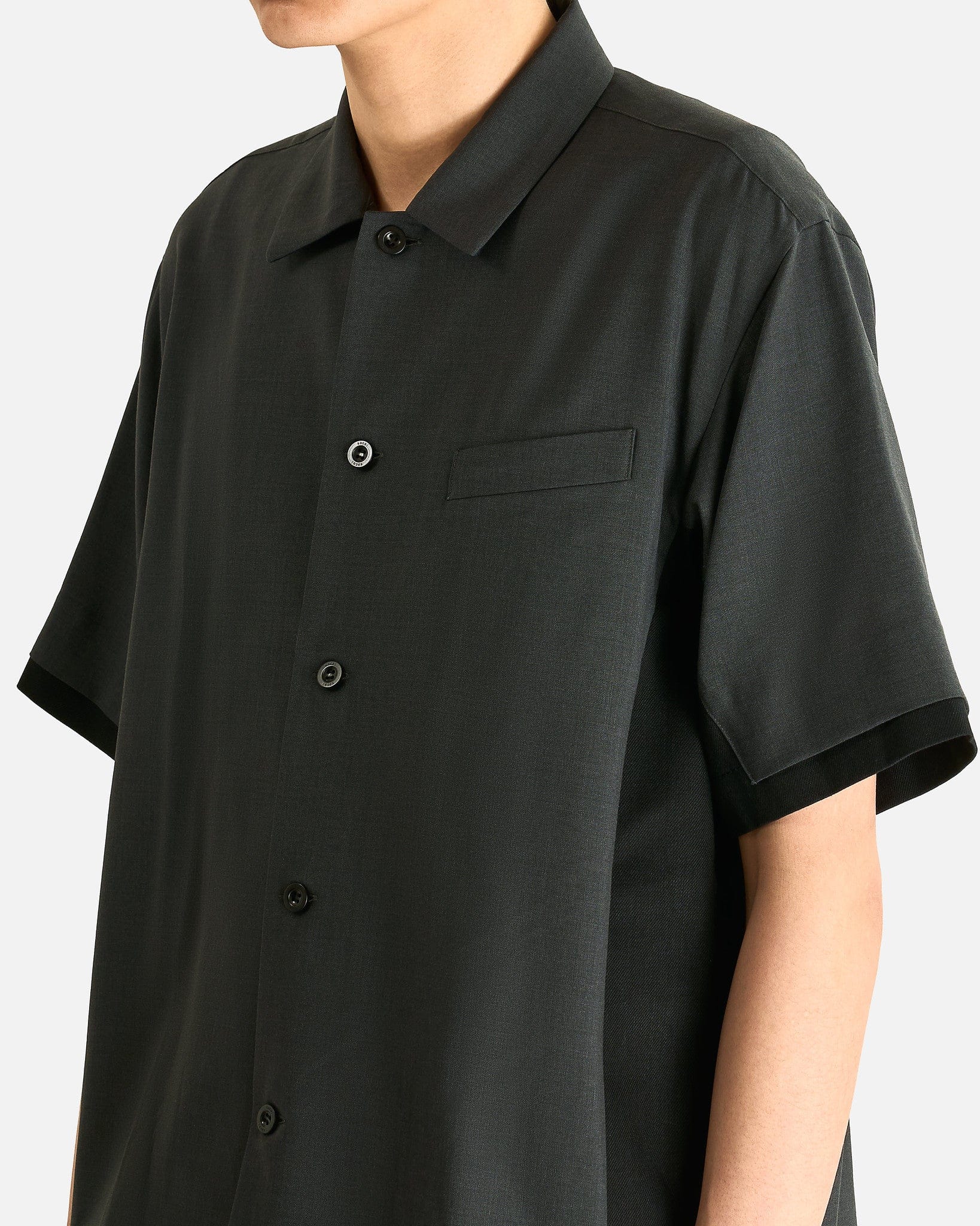 Sacai Men's Shirts Suiting Denim Shirt in Gray/Black