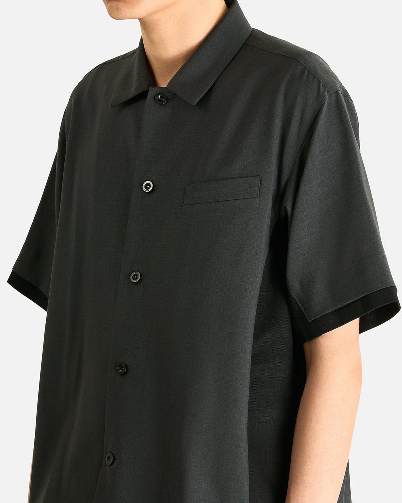 Sacai Men's Shirts Suiting Denim Shirt in Gray/Black