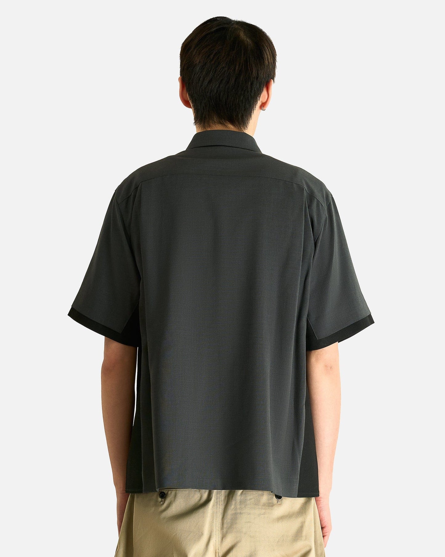 Sacai Men's Shirts Suiting Denim Shirt in Gray/Black