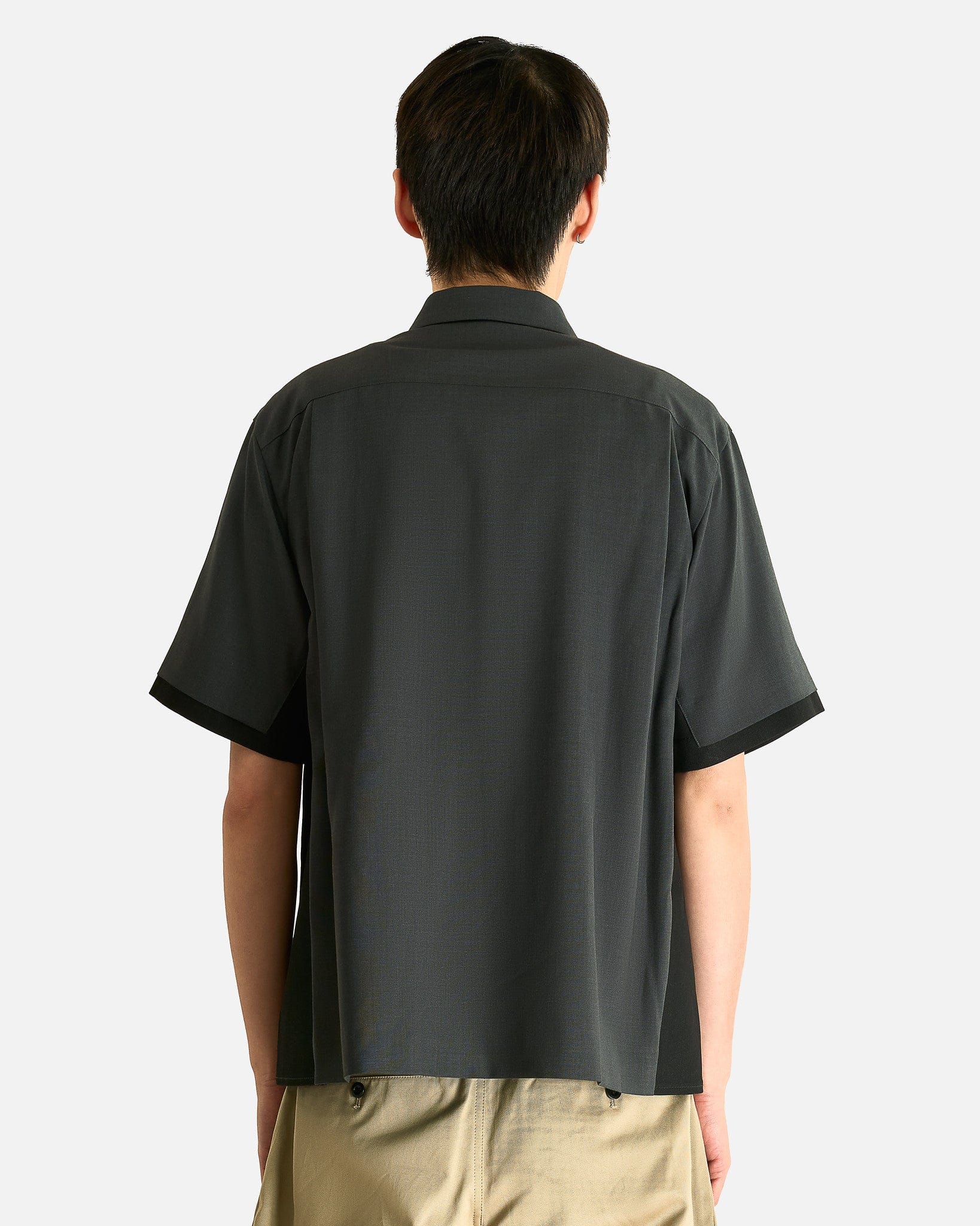 Sacai Men's Shirts Suiting Denim Shirt in Gray/Black