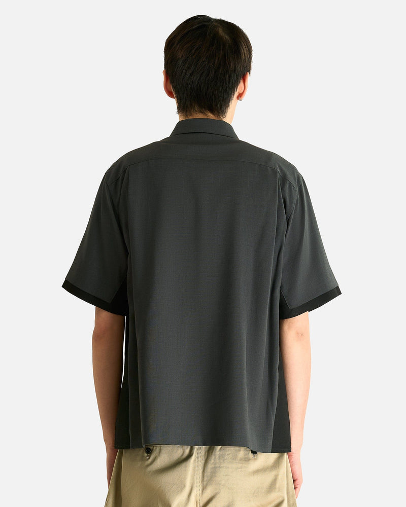 Sacai Men's Shirts Suiting Denim Shirt in Gray/Black
