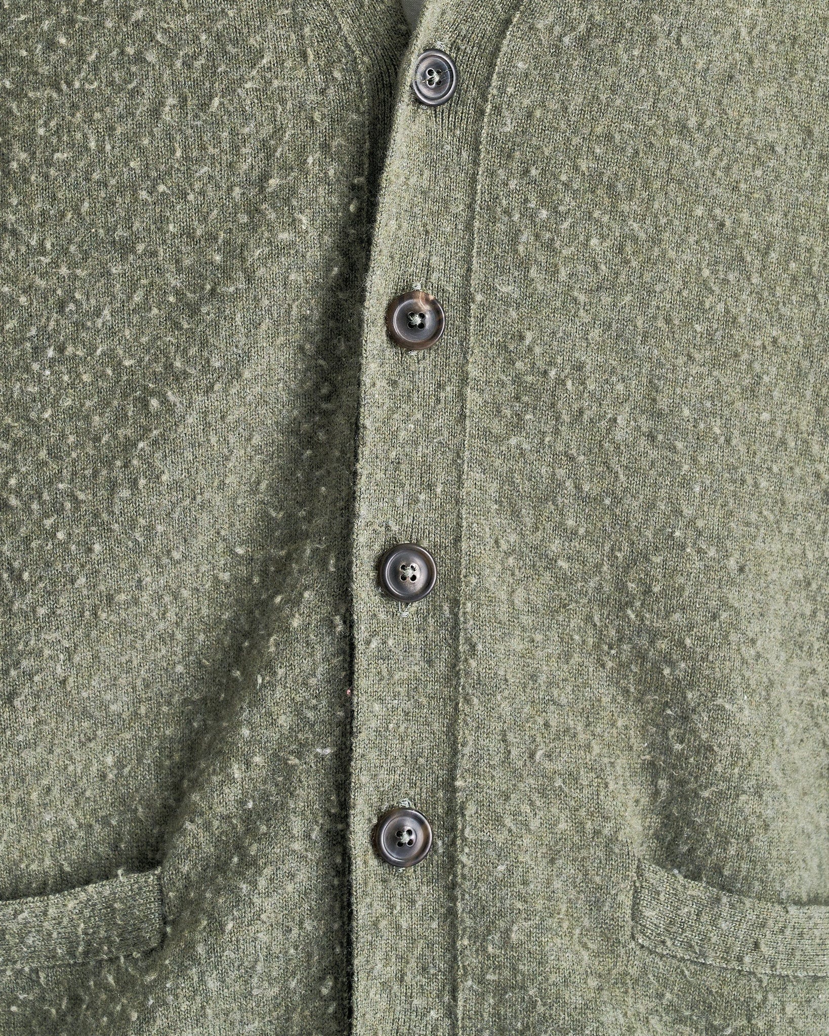 Maison Margiela Men Sweaters Summer Cashmere Cardigan in Moss
